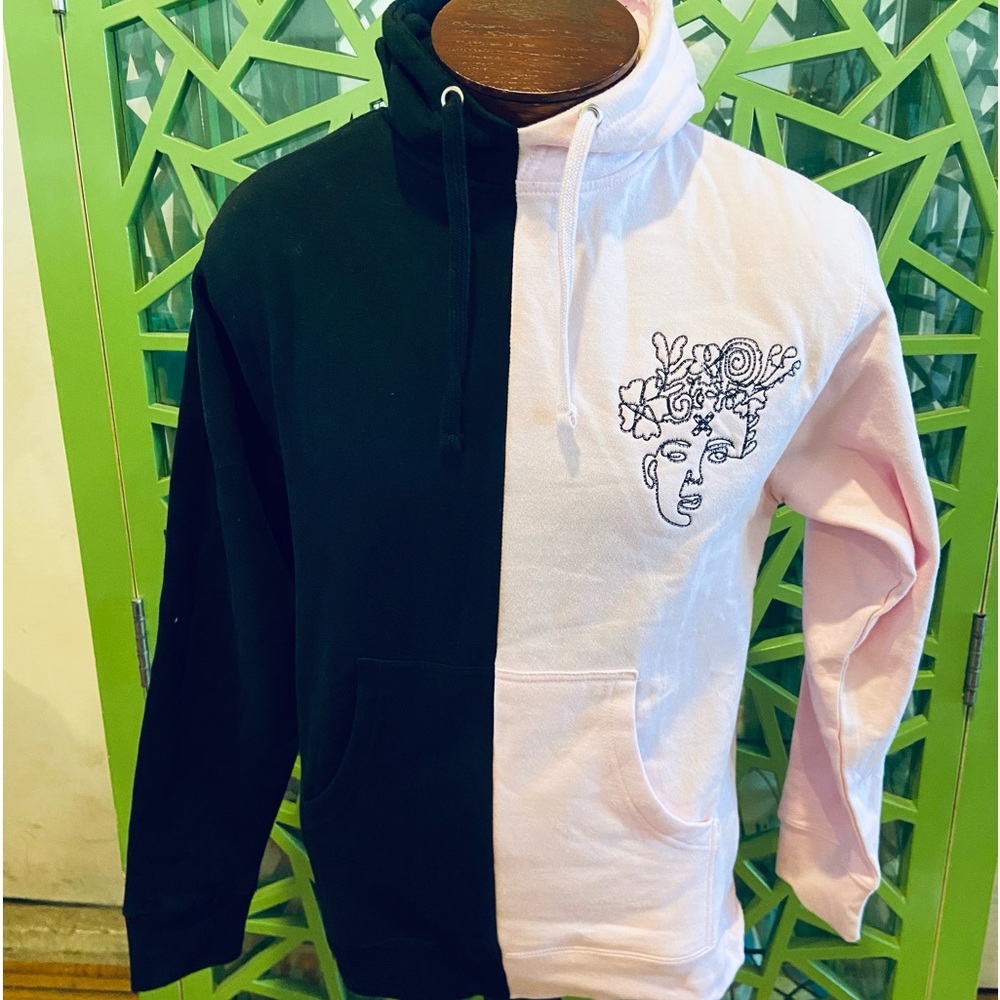 UNXPECTD Two-tone Black & Pink Hoodie Sweatshirt - NEW